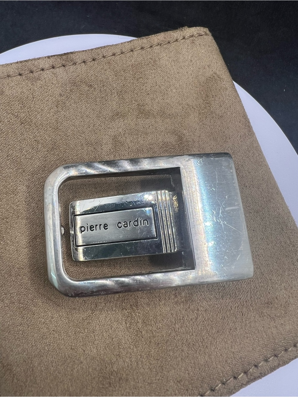 Pierre Cardin Silver-Tone Rectangular Belt Buckle